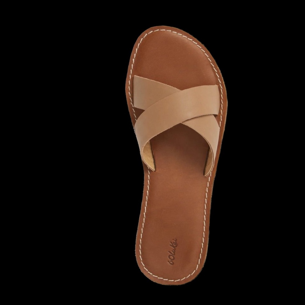OLUKAI Ke’a Sandal Slides, Tan, Size 6